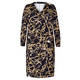 BEIGE EQUESTRIAN MOTIF DRESS BLACK AND GOLD