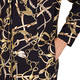 BEIGE EQUESTRIAN MOTIF DRESS BLACK AND GOLD