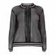 VERPASS BLACK MESH COTTON KNITTED BOMBER JACKET