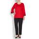 VERPASS RED SWEATER WITH PLEATED TRUMPET CUFF