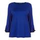 VERPASS BLUE SWEATER WITH PLEATED TRUMPET CUFF