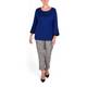 VERPASS BLUE SWEATER WITH PLEATED TRUMPET CUFF