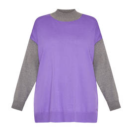 Verpass Knitted Tunic Purple and Grey  - Plus Size Collection