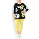 VERPASS FLORAL INTARSIA SWEATER BLACK AND YELLOW