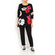 VERPASS FLORAL INTARSIA SWEATER BLACK AMD RED