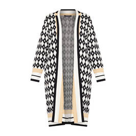 Verpass Harlequin Check Cardigan Black and White  - Plus Size Collection