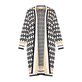 Verpass Harlequin Check Cardigan Black and White  - Plus Size Collection