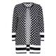 VERPASS POLKA DOT INTARSIA NAVY CARDIGAN