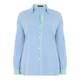 VERPASS BLUE PINSTRIPE SHIRT CONTRASTING PLACKET