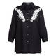 Verpass Linen Shirt with Yoke Embroidery Black
