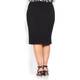 VERPASS BLACK TECHNO STRETCH PENCIL SKIRT