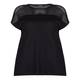 VERPASS black net-knit yoke SWEATER