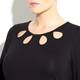 VERPASS black teardrop cutout at neckline top