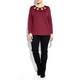 VERPASS BURGUNDY TOP WITH CUTOUT NECKLINE