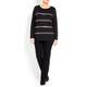 VERPASS black diamante stripe embellished TOP