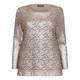 VERPASS gold floral stretch lace layered-TOP