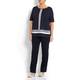 VERPASS navy TOP with white accents