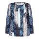 VERPASS blue PAISLEY PRINT TOP WITH STRIPE EFFECT