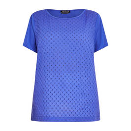 Verpass Cobalt Broderie Anglaise Top Cobalt  - Plus Size Collection
