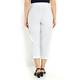 VERPASS white cropped TROUSERS with side embellishment