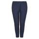 VERPASS NAVY CROPPED PULL ON TROUSERS WITH STRIPE DETAIL 