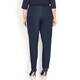 VERPASS NAVY CROPPED PULL ON TROUSERS WITH STRIPE DETAIL 
