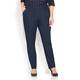 VERPASS NAVY CROPPED PULL ON TROUSERS WITH STRIPE DETAIL 
