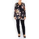 VERPASS LEAF PRINT TUNIC WITH SEQUIN DETAIL BLACK