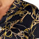 BEIGE EQUESTRIAN PRINT SATIN SHIRT BLACK AND GOLD 