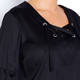 VERPASS BLACK TUNIC WITH TIE NECKLINE 