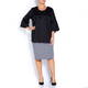 VERPASS BLACK TUNIC WITH TIE NECKLINE 