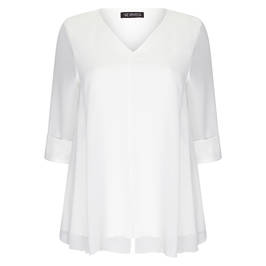VERPASS V-NECK GEORGETTE TUNIC WHITE - Plus Size Collection