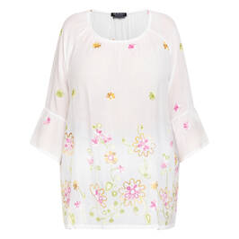 Verpass Floral Embroidered Tunic White  - Plus Size Collection