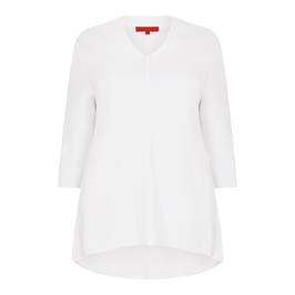 VETONO PURE COTTON KNITTED TUNIC WHITE - Plus Size Collection