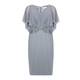 VIVIANA BEADED WAIST SILVER EVENING DRESS