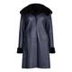 YOEK navy shearling COAT with hood