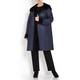 YOEK navy shearling COAT with hood