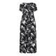 YOEK BLACK AND WHITE PALM PRINT JERSEY MAXI DRESS