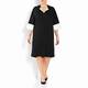 YOEK BLACK DRESS WITH WHITE CUFFS
