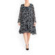 YOEK BLACK AND WHITE CHIFFON DRESS AND COAT OUTFIT
