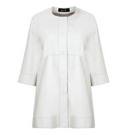 YOEK LEATHER JACKET CREAM - Plus Size Collection