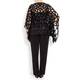 YOEK black silk sequined openwork KAFTAN