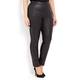 YOEK black stretch leather front LEGGINGs