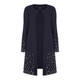 YOEK NAVY LONG PEARL EMBELLISHED JACKET