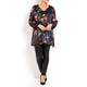 YOEK large floral print v-neck TUNIC