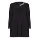 Yoek black jersey tunic with crystal embellishment