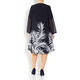 YOEK FERN PRINT DRESS AND DUSTER JACKET NAVY