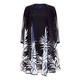 YOEK FERN PRINT DRESS AND DUSTER JACKET NAVY