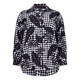 YOEK BLOUSE MONOCHROME GINGHAM COLLAR