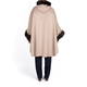 YOEK FUR TRIM PURE CASHMERE HOODED CAPE